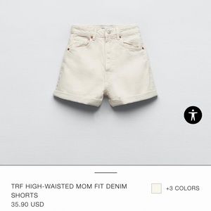 Zara mom fit high waist shorts in ecru